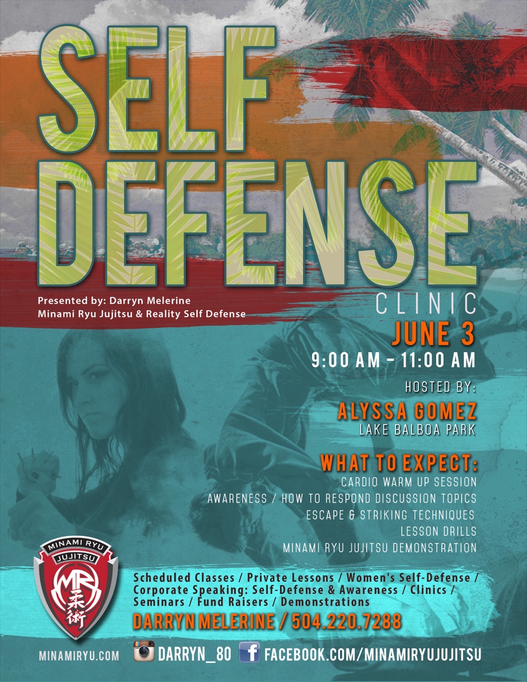 Beach Self-Defense seminar wall panel