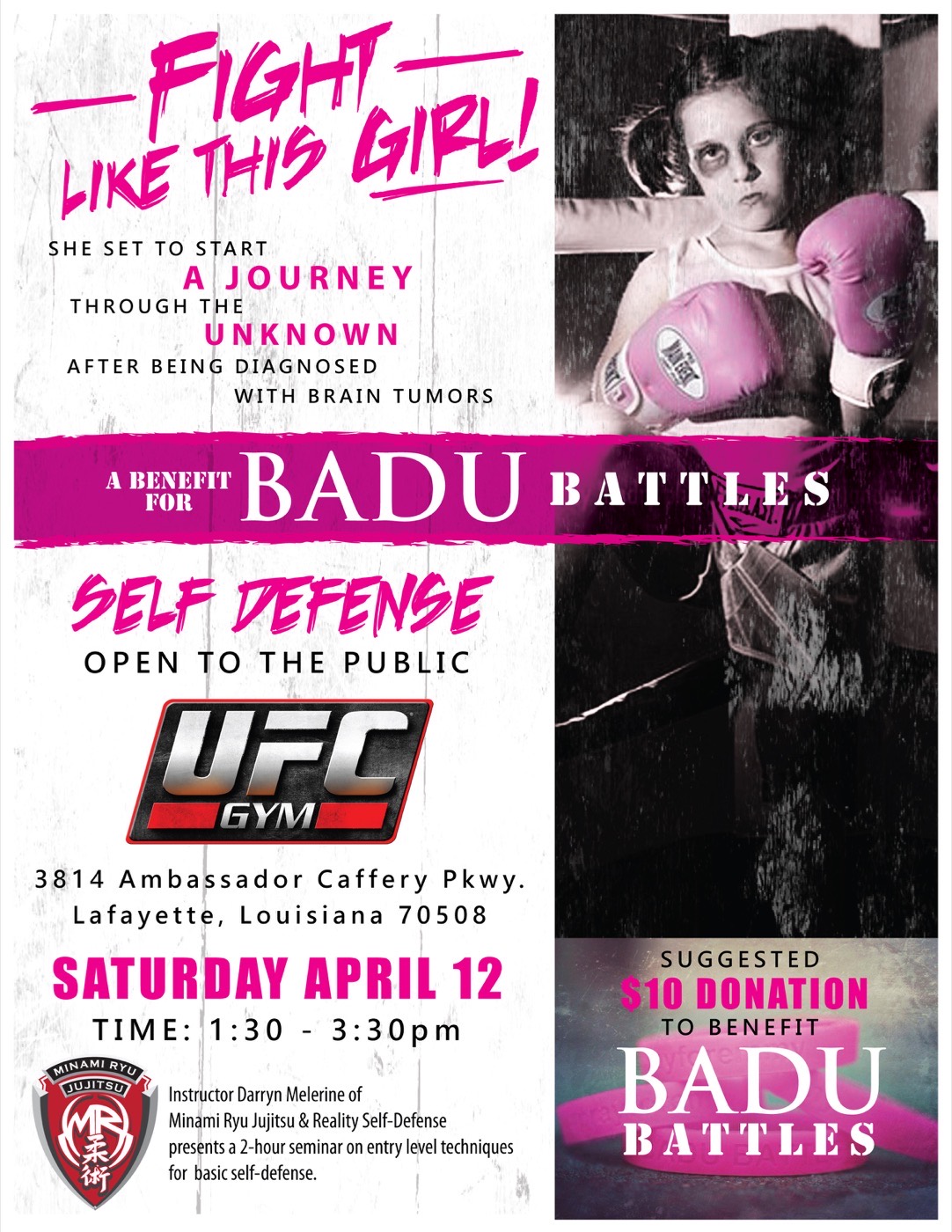 Fight Like This Girl benefit self-defense seminar wall panel