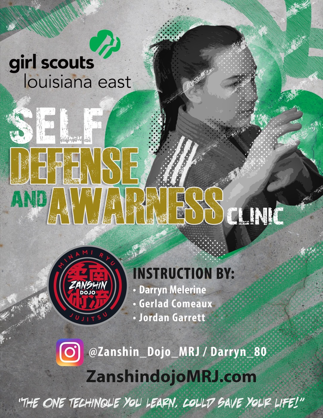 Girl Scouts Self-Defense clinic wall panel