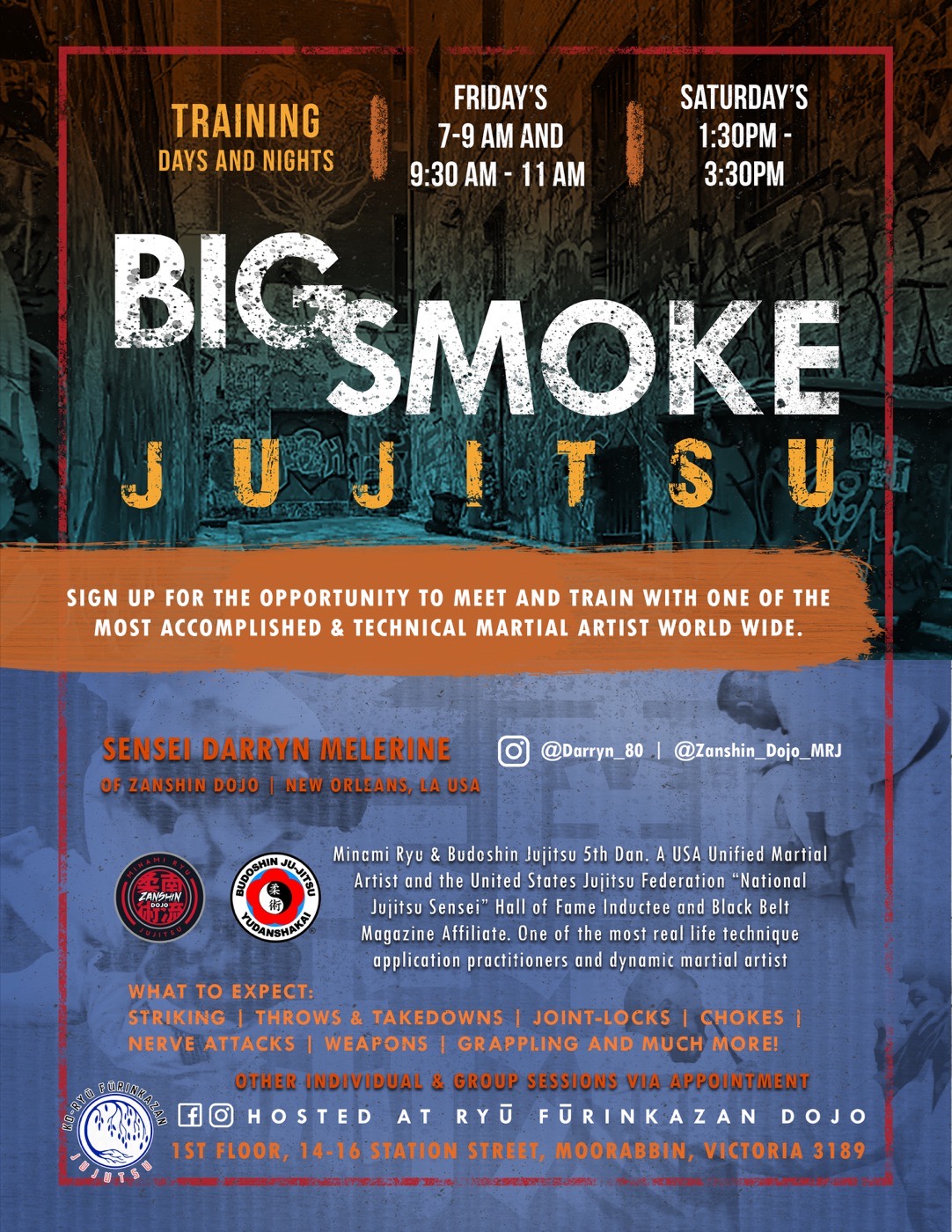 Jujitsu Big Smoke seminar wall panel