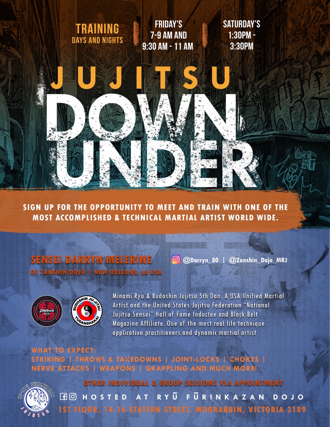 Jujitsu Down Under seminar wall panel