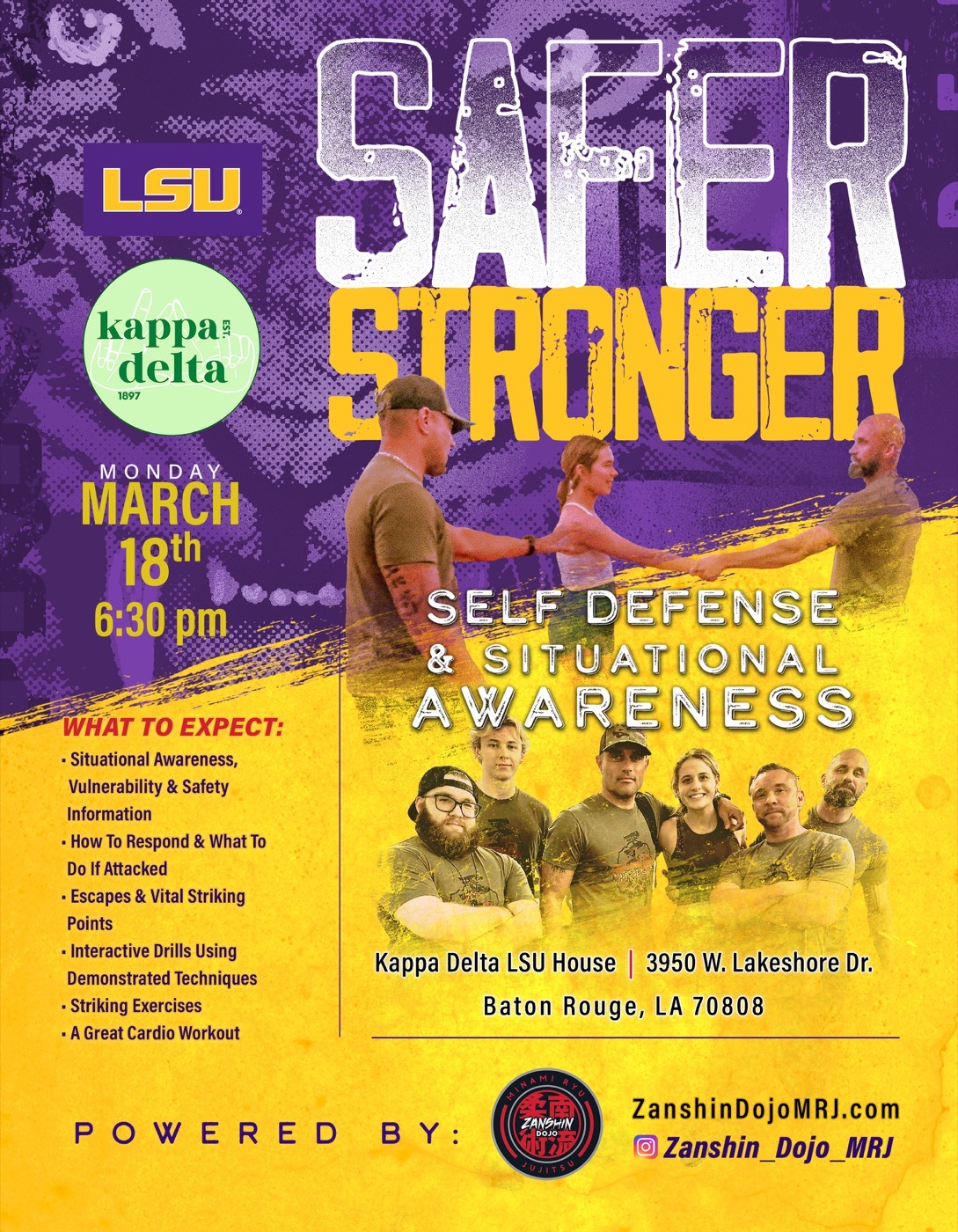 LSU jujitsu seminar March 2024 wall panel
