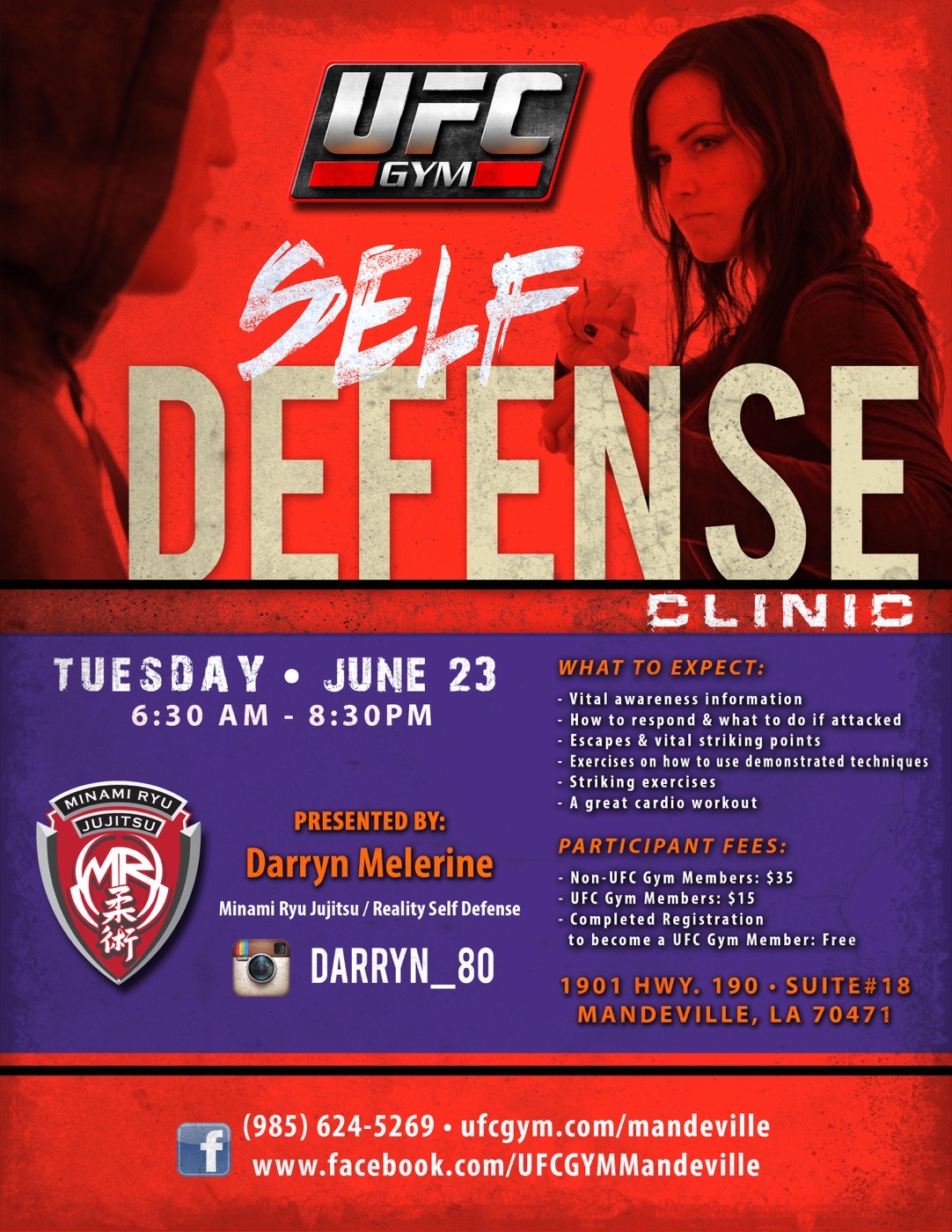 Self-Defense Clinic at UFC Gym wall panel
