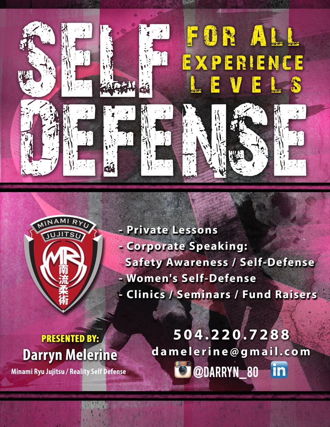 Self-defense for all experience levels wall panel