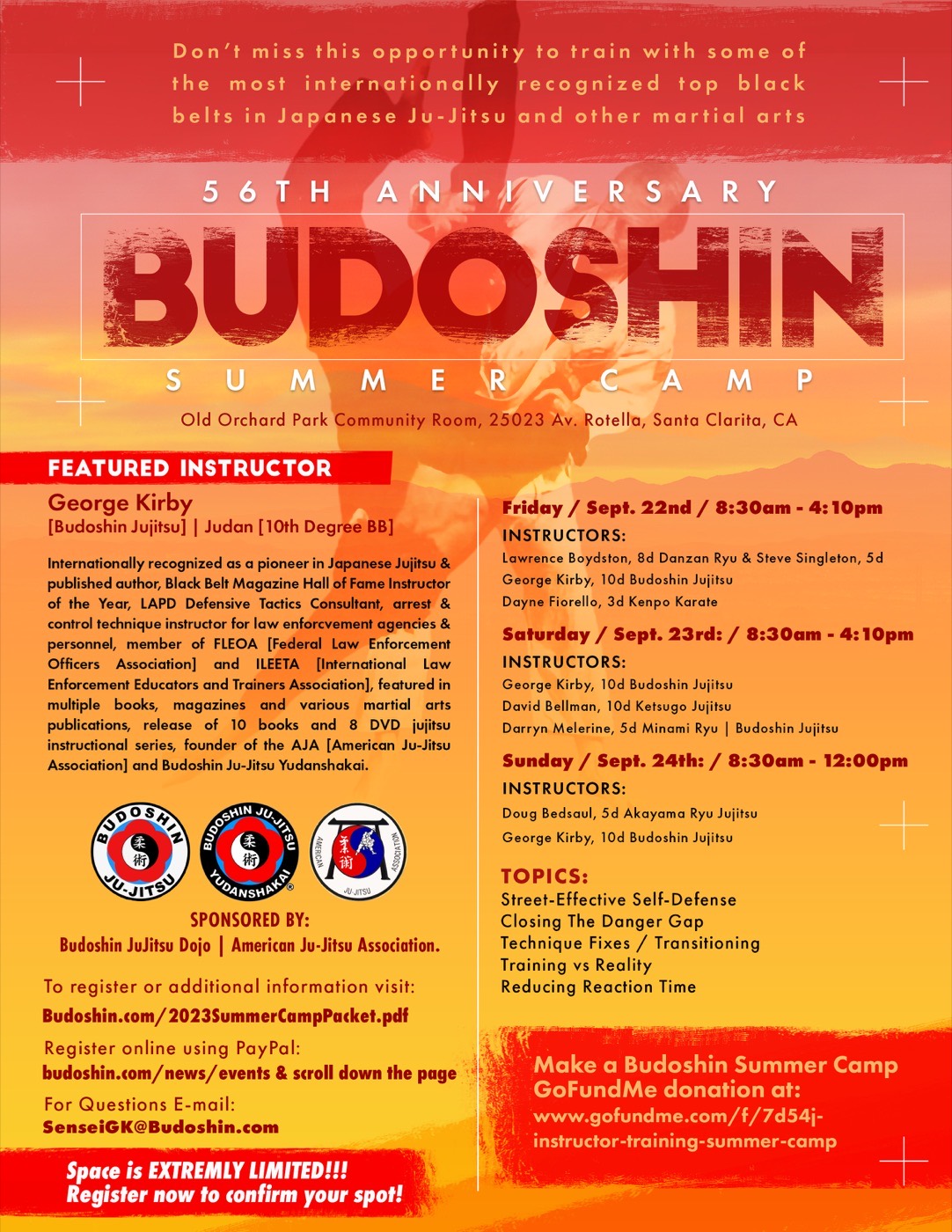 Budoshin Summer Camp wall panel at Zanshin Dojo
