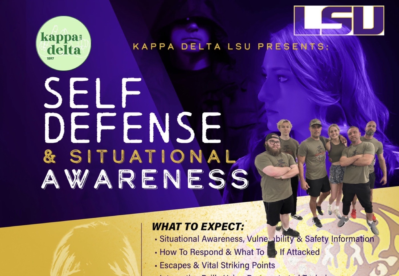 Kappa Delta Self-Defense wall panel at Zanshin Dojo